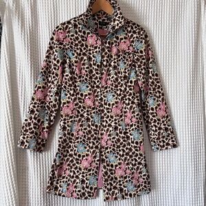 Vintage Y2K Nicole by Nicole Miller  Size 4 Floral Animal Print Full Zip  Jacket